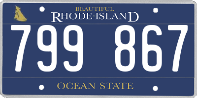 RI license plate 799867