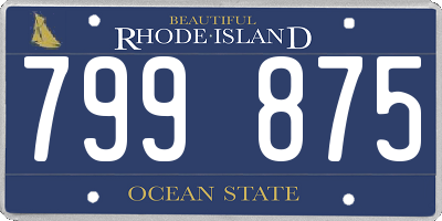 RI license plate 799875