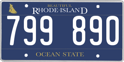 RI license plate 799890