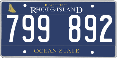RI license plate 799892