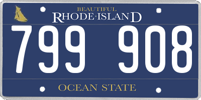RI license plate 799908