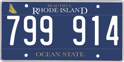 RI license plate 799914