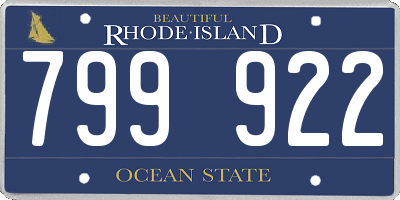 RI license plate 799922