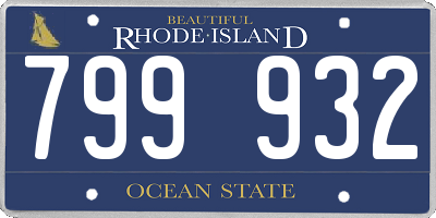 RI license plate 799932