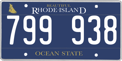 RI license plate 799938