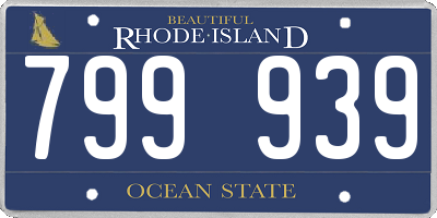 RI license plate 799939
