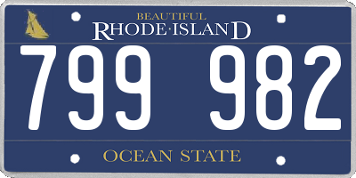 RI license plate 799982