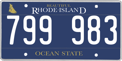 RI license plate 799983