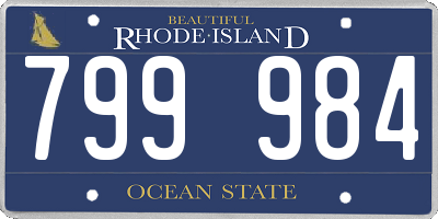RI license plate 799984