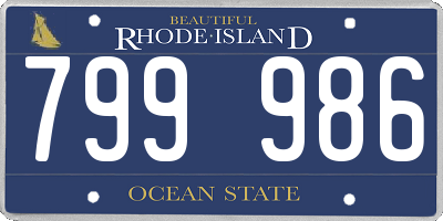 RI license plate 799986