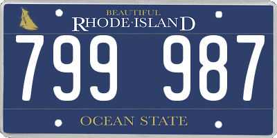 RI license plate 799987
