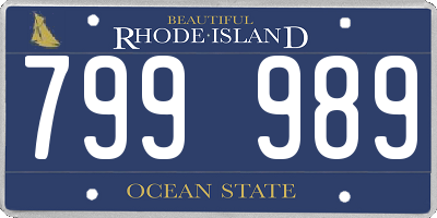 RI license plate 799989