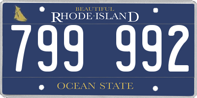 RI license plate 799992