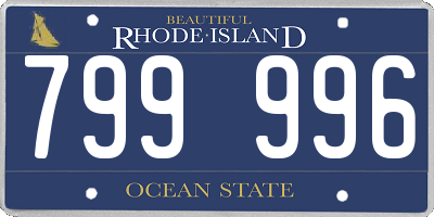 RI license plate 799996