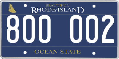 RI license plate 800002