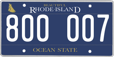 RI license plate 800007