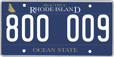 RI license plate 800009