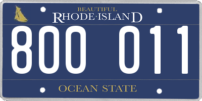 RI license plate 800011