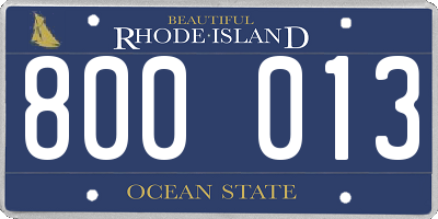 RI license plate 800013