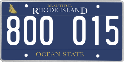 RI license plate 800015