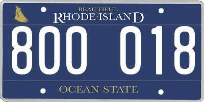 RI license plate 800018