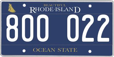 RI license plate 800022
