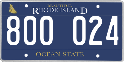 RI license plate 800024