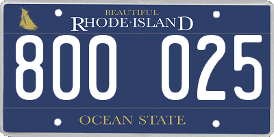 RI license plate 800025