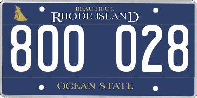 RI license plate 800028