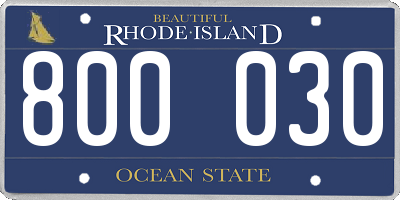 RI license plate 800030