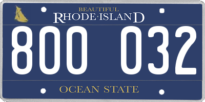RI license plate 800032