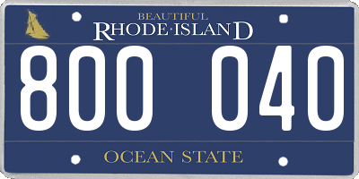 RI license plate 800040