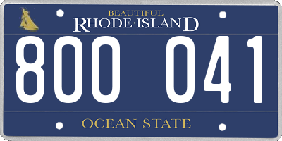 RI license plate 800041
