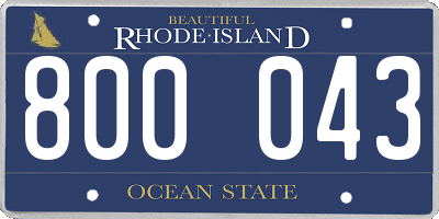 RI license plate 800043