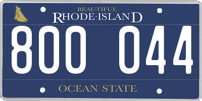 RI license plate 800044