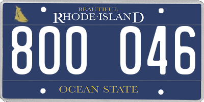 RI license plate 800046