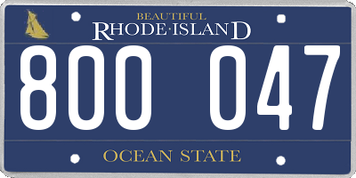 RI license plate 800047
