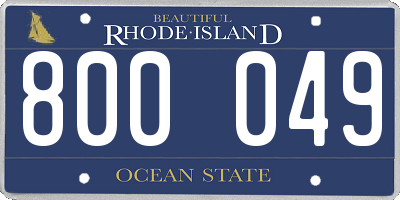 RI license plate 800049