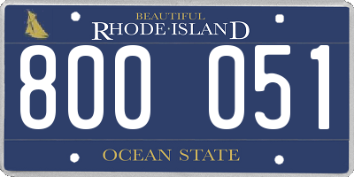 RI license plate 800051