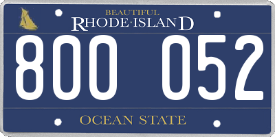 RI license plate 800052