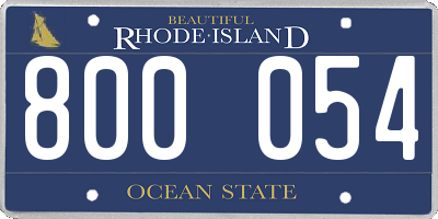 RI license plate 800054
