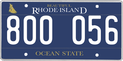 RI license plate 800056