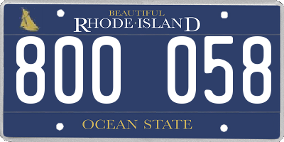 RI license plate 800058