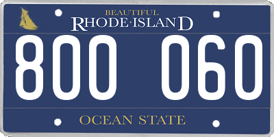 RI license plate 800060