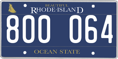 RI license plate 800064