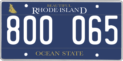RI license plate 800065