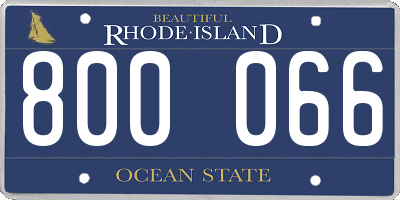 RI license plate 800066