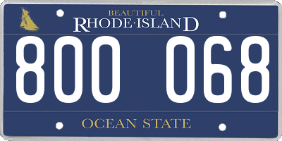 RI license plate 800068