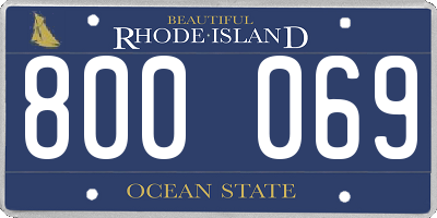 RI license plate 800069