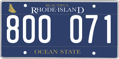 RI license plate 800071
